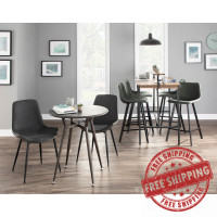 Lumisource DC-DUKZ BK+GY2 Duke Industrial Dining Chair in Black and Grey Fabric - Set of 2